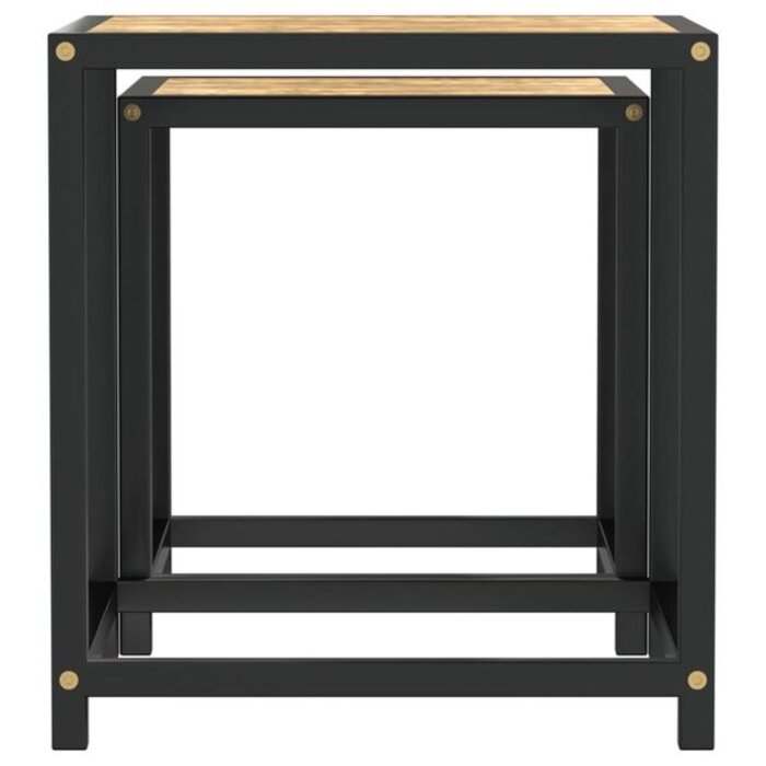 Vidaxl Lot de 2 tables basses gigognes MDF noir et jaune - Jusqu'à -32%