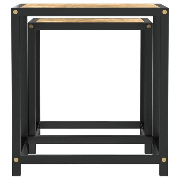 Vidaxl Lot de 2 tables basses gigognes MDF noir et jaune - Jusqu'à -32%