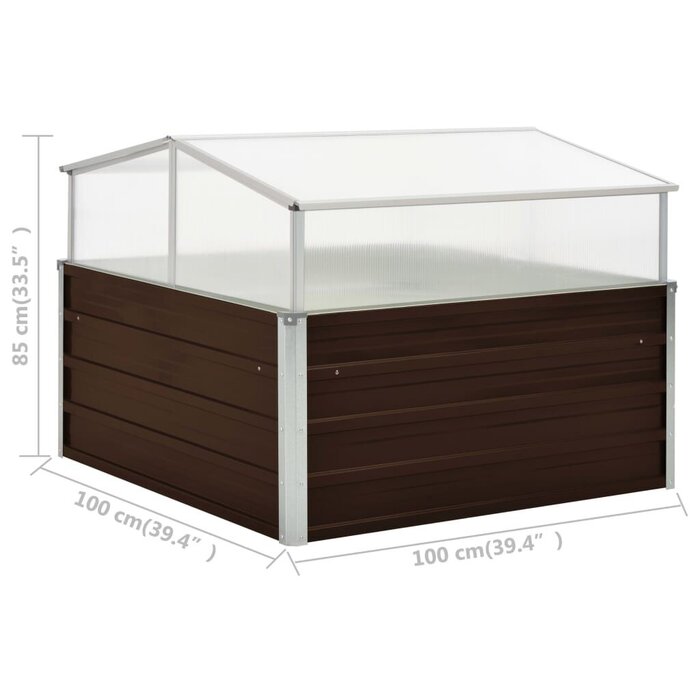 Vidaxl Serre de jardin en acier galvanisé - 100x100x85 cm - Jusqu'à -34%