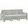 Canapé 3 places 180 cm en velours gris clair - Jusqu'à 35% de remise