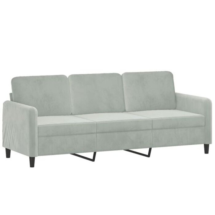 Vidaxl Canapé 3 places 180 cm en velours gris clair - Jusqu'à 35% de remise