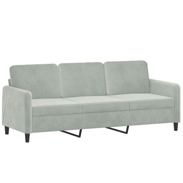 Vidaxl Canapé 3 places 180 cm en velours gris clair - Jusqu'à 35% de remise