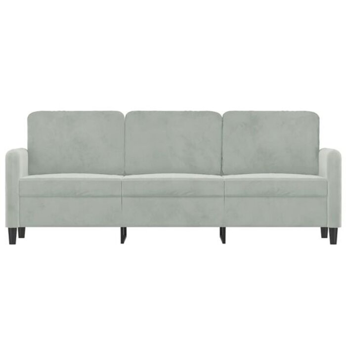 Vidaxl Canapé 3 places 180 cm en velours gris clair - Jusqu'à 35% de remise