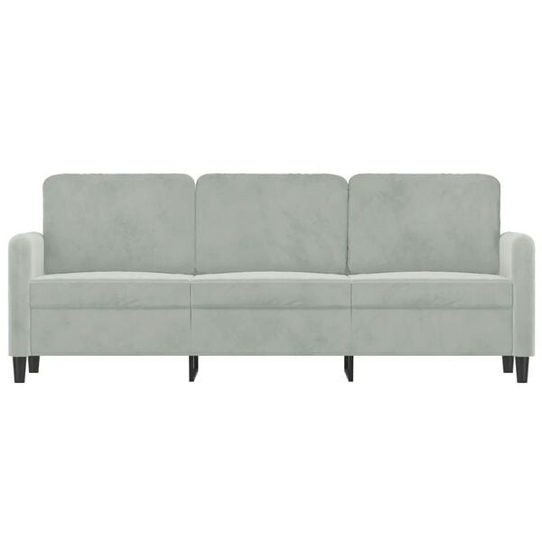 Vidaxl Canapé 3 places 180 cm en velours gris clair - Jusqu'à 35% de remise