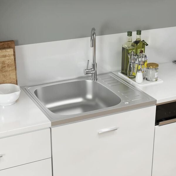 Vidaxl Évier de cuisine en inox réversible 600x500 - Jusqu'à 34% de remise