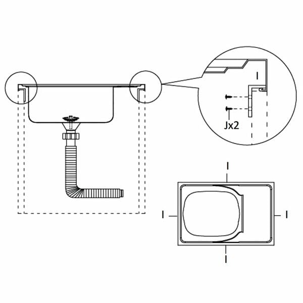 Vidaxl Évier de cuisine en inox réversible 600x500 - Jusqu'à 34% de remise
