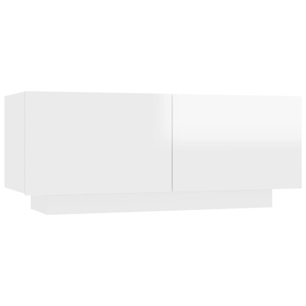 Vidaxl Meuble TV Moderne Blanc Brillant 100cm - Jusqu'à -34% sur l'Outlet