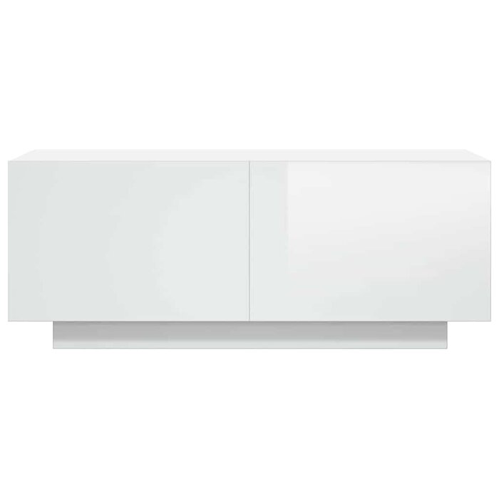 Vidaxl Meuble TV Moderne Blanc Brillant 100cm - Jusqu'à -34% sur l'Outlet