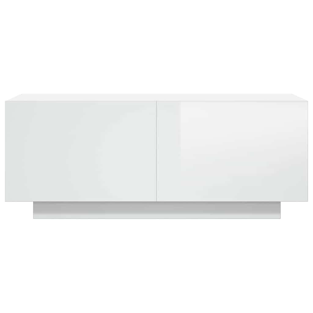 Vidaxl Meuble TV Moderne Blanc Brillant 100cm - Jusqu'à -34% sur l'Outlet