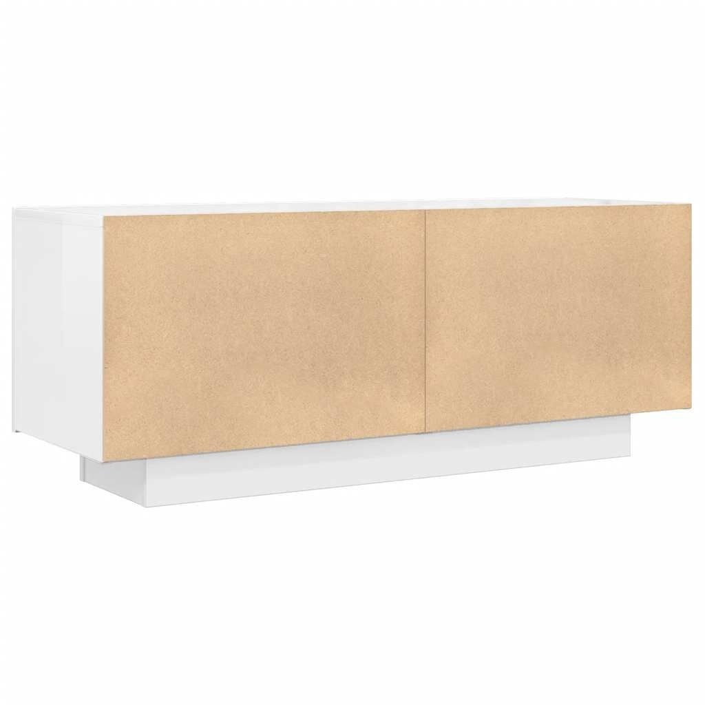 Vidaxl Meuble TV Moderne Blanc Brillant 100cm - Jusqu'à -34% sur l'Outlet
