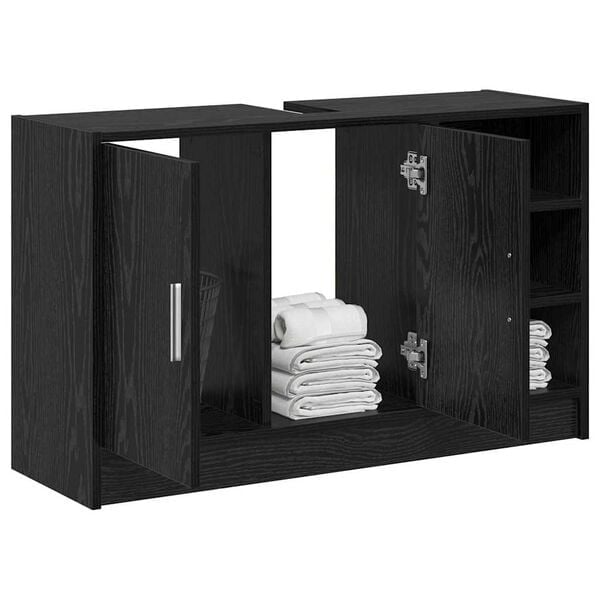 Vidaxl Meuble de salle de bain chêne noir 90 cm - Jusqu'à -34% sur le prix neuf