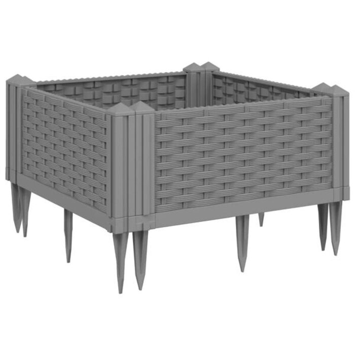 Vidaxl Bac à fleurs modulaire gris - 42,5 cm - Jusqu'à -32% sur votre jardin