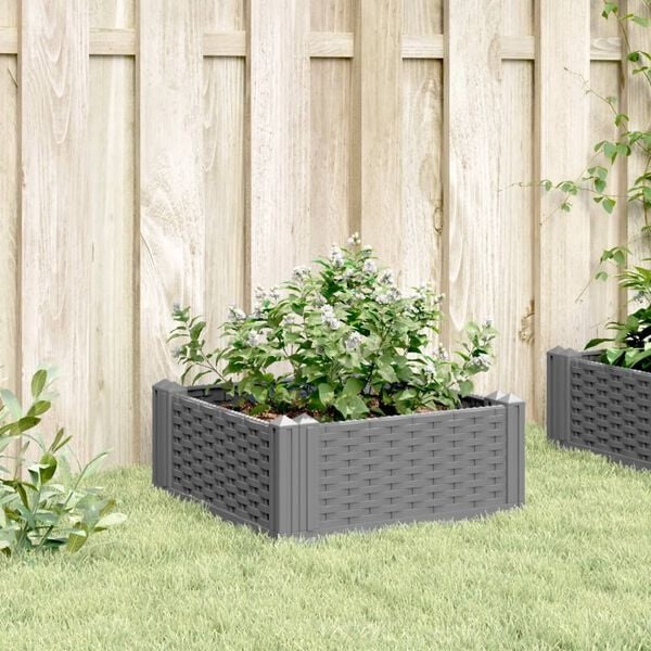 Vidaxl Bac à fleurs modulaire gris - 42,5 cm - Jusqu'à -32% sur votre jardin