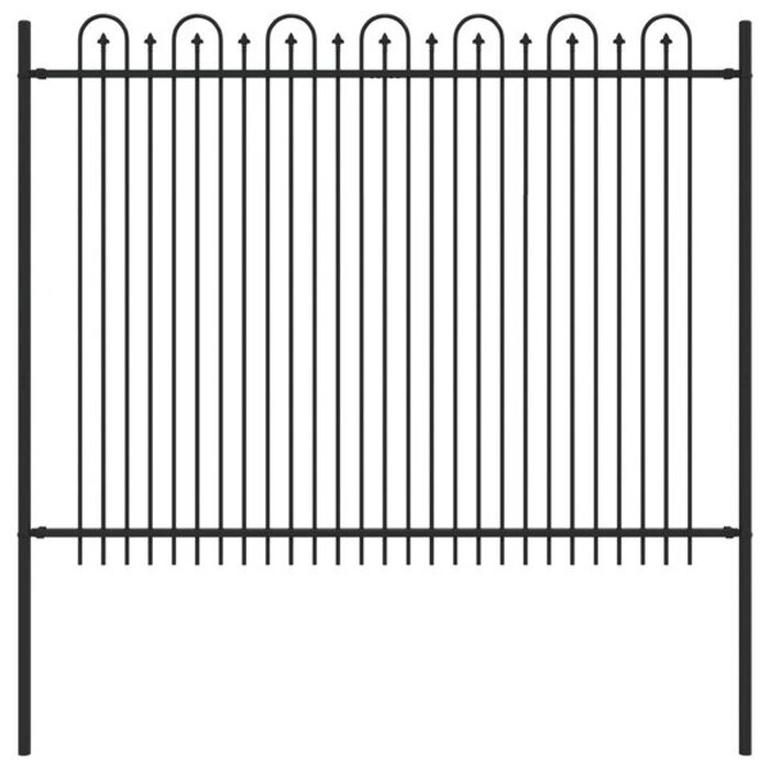 Vidaxl Clôture arquée avec pointes 200x200 cm - Noir - Jusqu'à -34%