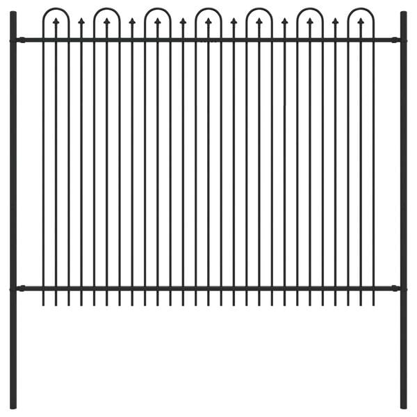 Vidaxl Clôture arquée avec pointes 200x200 cm - Noir - Jusqu'à -34%