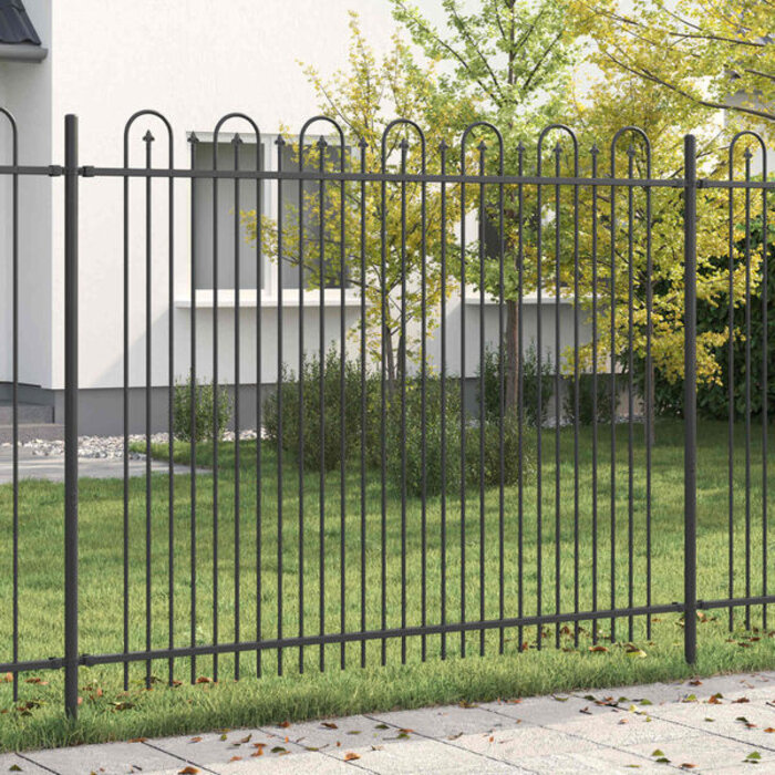 Vidaxl Clôture arquée avec pointes 200x200 cm - Noir - Jusqu'à -34%