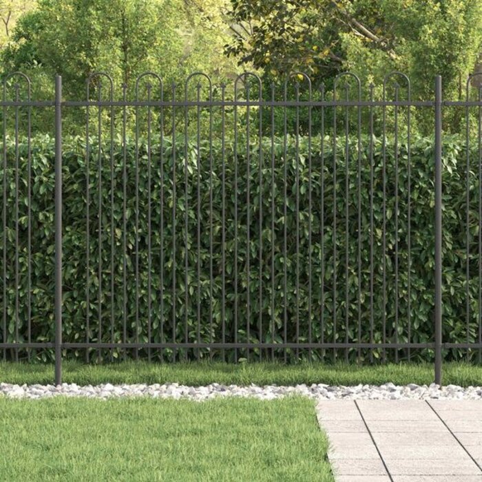 Vidaxl Clôture arquée avec pointes 200x200 cm - Noir - Jusqu'à -34%