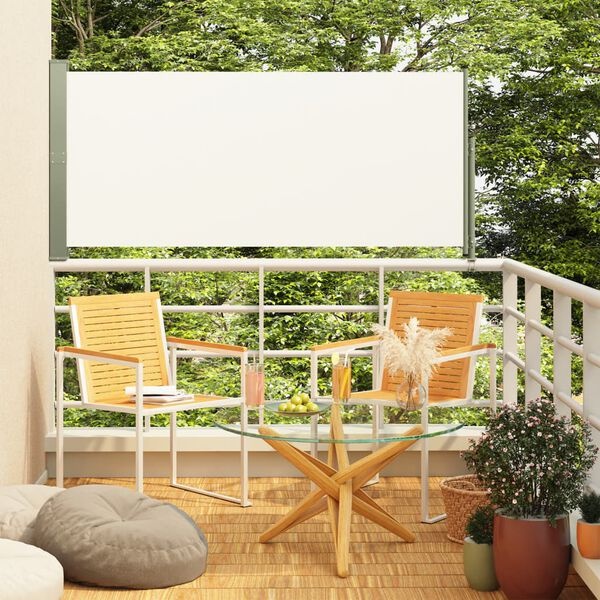 Paravent rétractable pour jardin 140x300 cm - Crème - 77% de remise