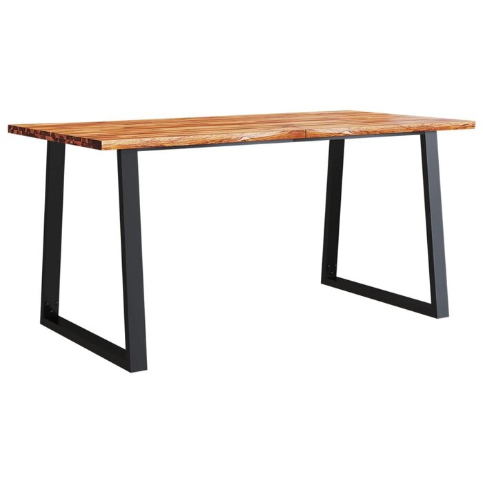 Table à manger bois d'acacia 160cm - Bord naturel - 40% de remise