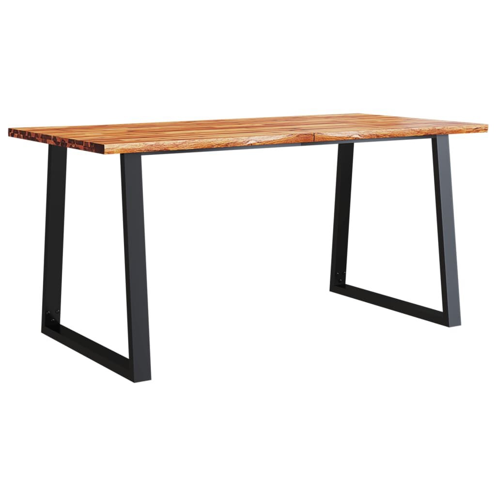 Table à manger bois d'acacia 160cm - Bord naturel - 40% de remise