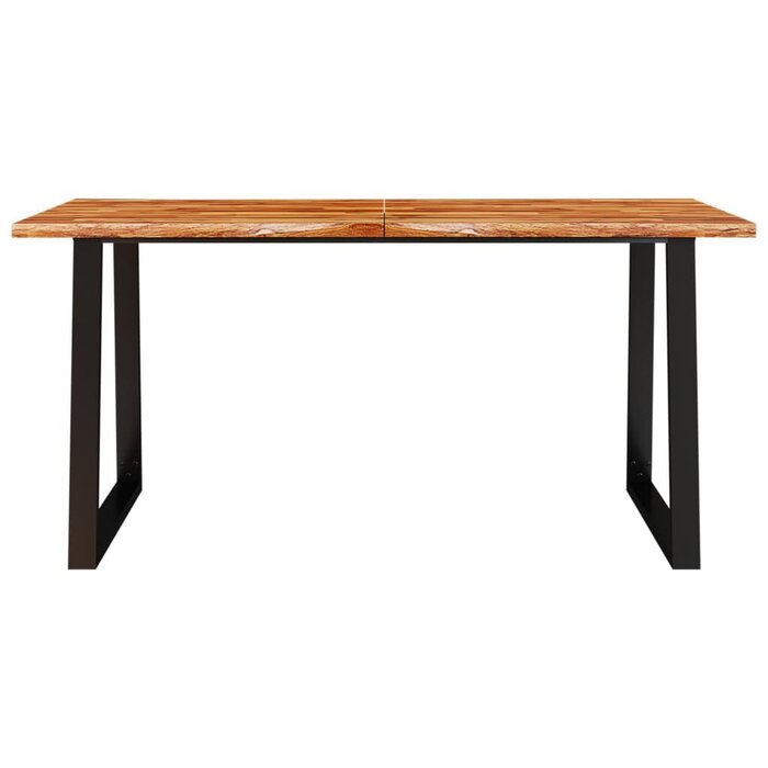 Table à manger bois d'acacia 160cm - Bord naturel - 40% de remise