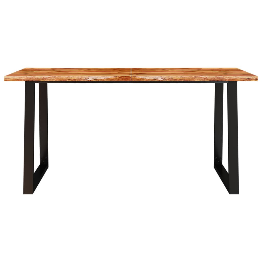 Table à manger bois d'acacia 160cm - Bord naturel - 40% de remise