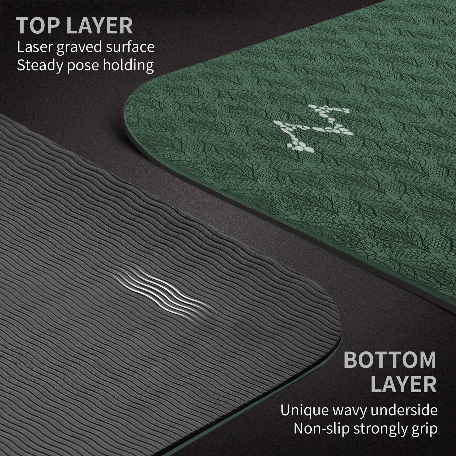 Tapis de yoga XL 213x81cm TPE antidérapant - 40% de remise
