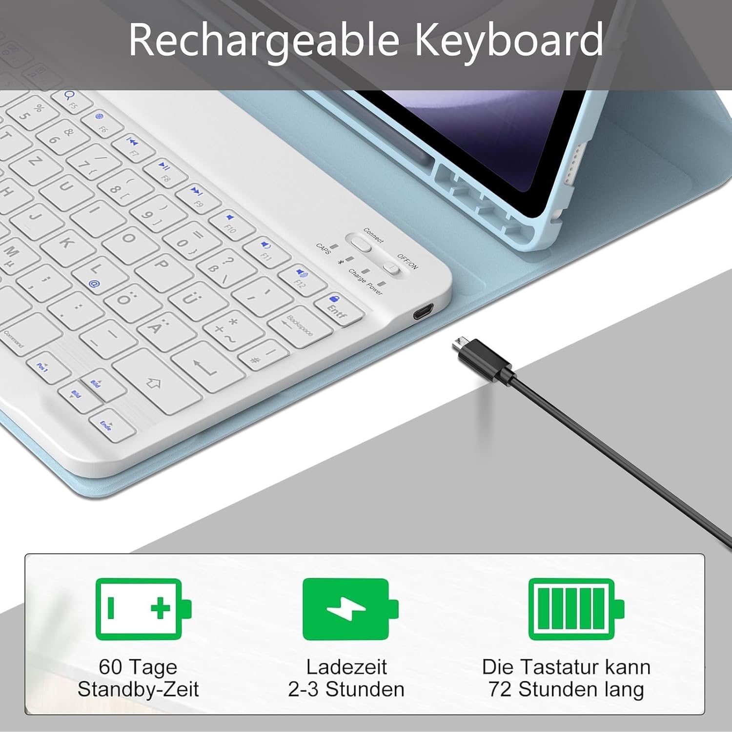 Étui clavier pour Samsung Galaxy Tab A9 Plus 2023 - Bleu - 31% de remise