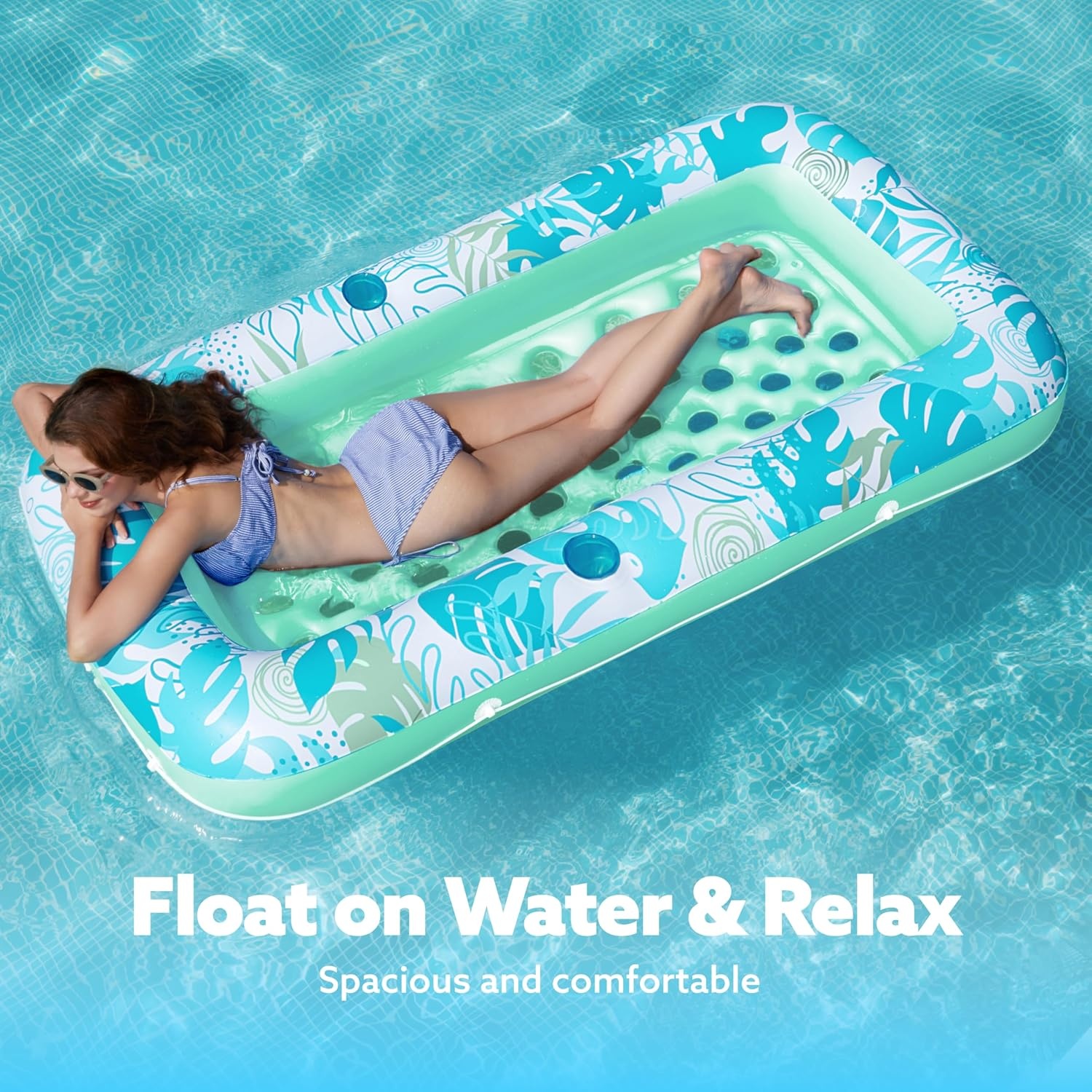 Matelas gonflable de piscine 180x95 cm - Cyan - 45% de remise