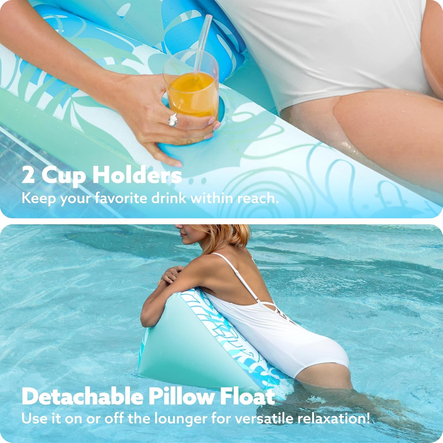 Matelas gonflable de piscine 180x95 cm - Cyan - 45% de remise