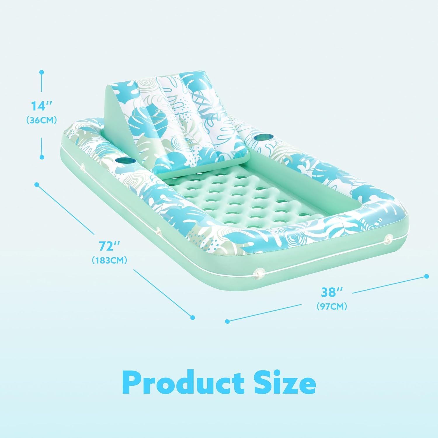 Matelas gonflable de piscine 180x95 cm - Cyan - 45% de remise