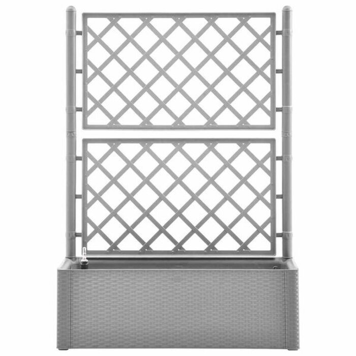 Jardinière avec treillis et auto-irrigation - Gris Pierre - 58% de remise