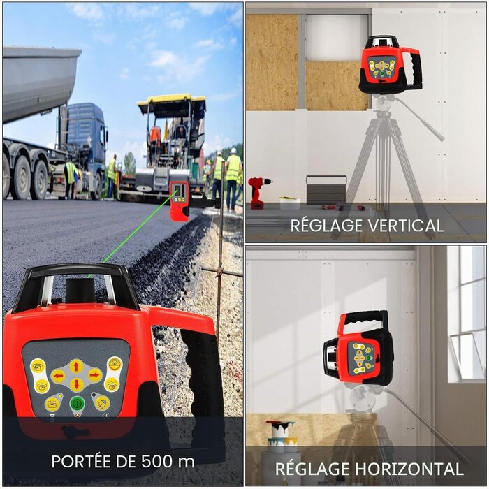 Laser rotatif 500m avec trépied et mire - 35% de remise