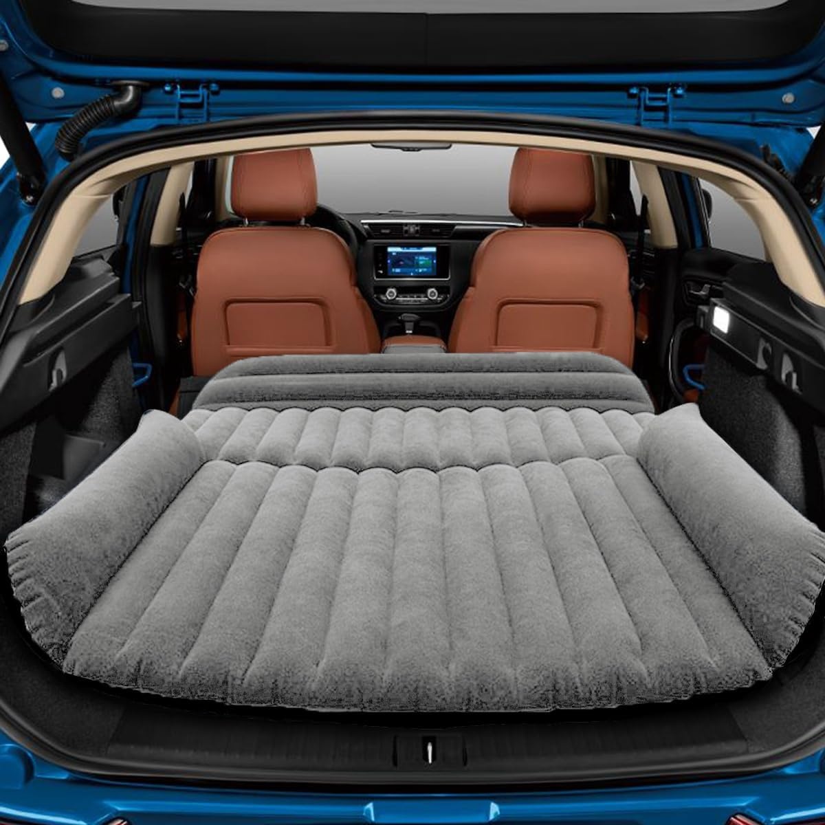Matelas gonflable voiture et camping - 180 x 128 cm - Gris - 29% de remise