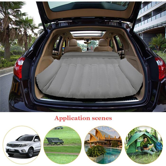 Matelas gonflable voiture et camping - 180 x 128 cm - Gris - 29% de remise