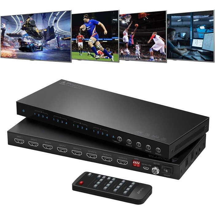 Matrice HDMI 4x4 4K 60Hz avec ARC et Extracteur Audio - 30% de remise