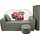 Canapé-lit enfant avec pouf gris motif voiture - 25% de remise
