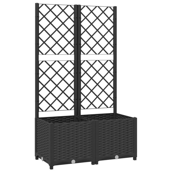 Jardinière avec treillis 80x40x136 cm - Noir - 45% de remise