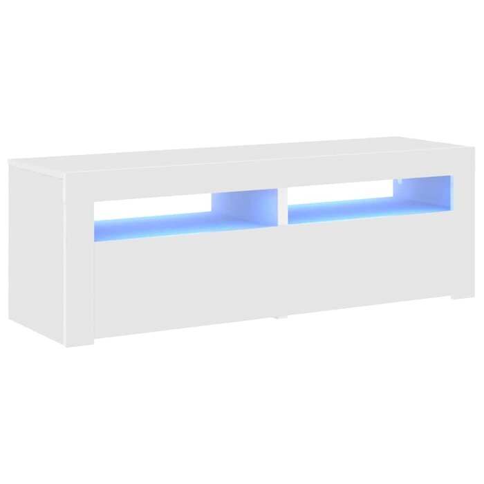Meuble TV moderne LED 120 cm blanc - 62% de remise