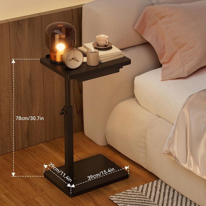 Table d'appoint ergonomique en C - 32% de remise - 39 x 29 x 80 cm