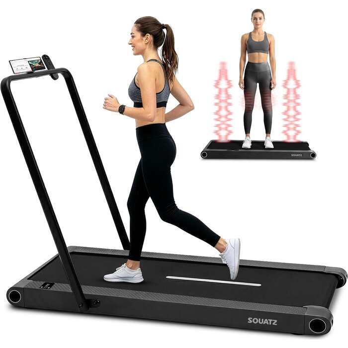 Tapis de marche avec plateforme vibrante - Noir - 35% de remise