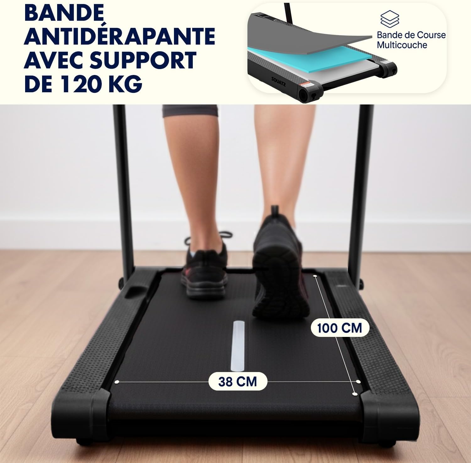 Tapis de marche avec plateforme vibrante - Noir - 35% de remise