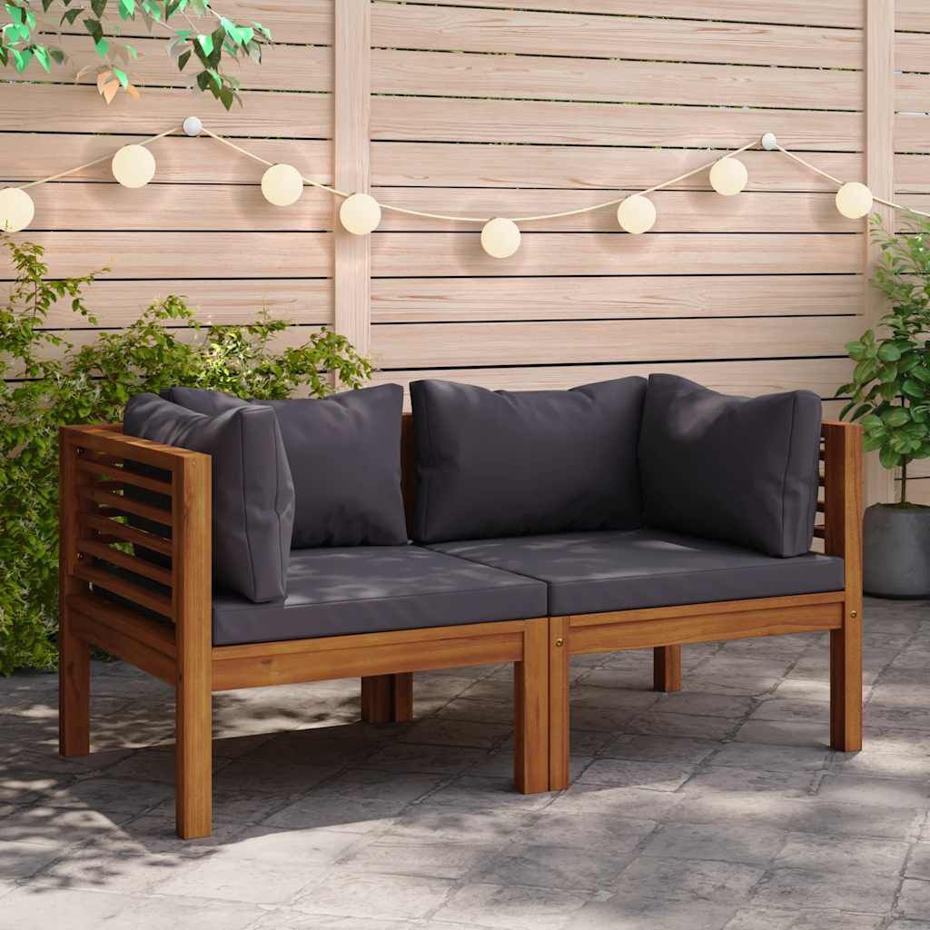 Lot de 2 canapés d'angle en acacia massif - 35% de remise