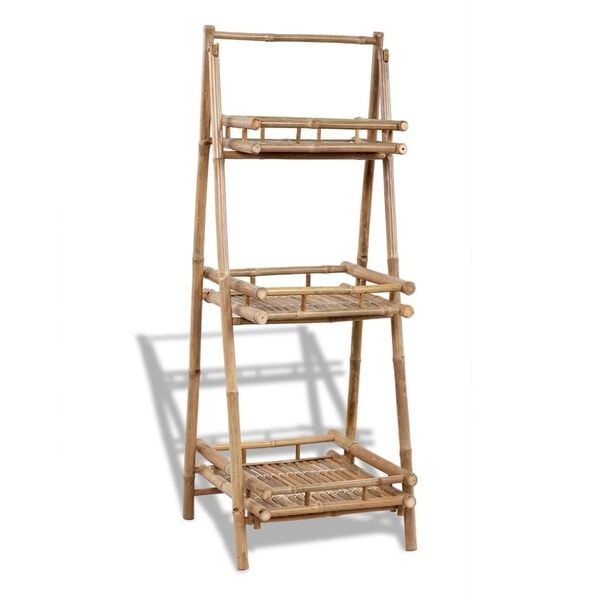 Étagère à plantes pliable en bambou 3 niveaux - 34% de remise