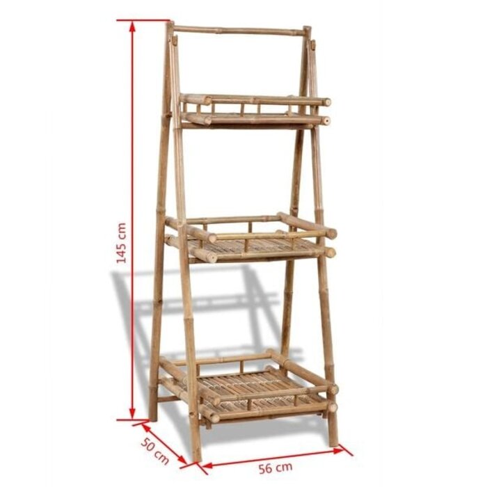 Étagère à plantes pliable en bambou 3 niveaux - 34% de remise
