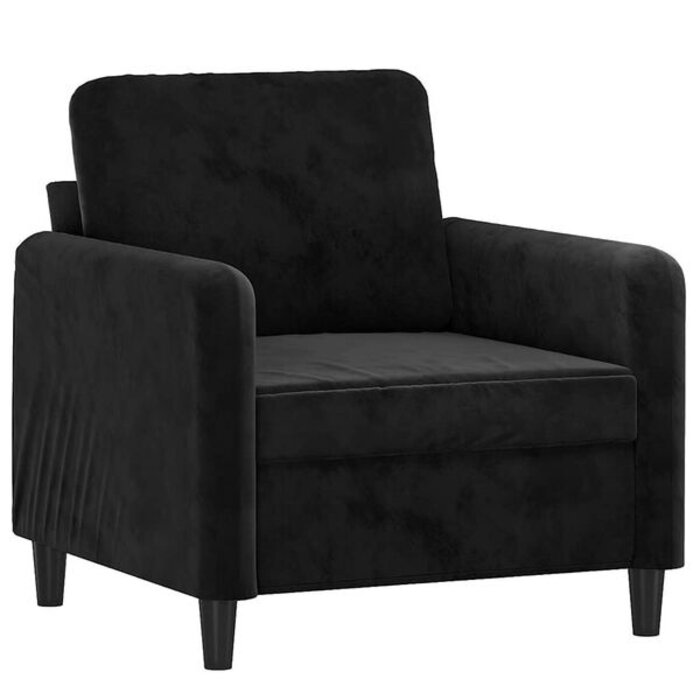 Fauteuil de salon en velours noir - 60 cm - 27% de remise