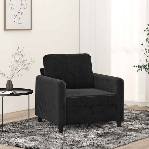 Fauteuil de salon en velours noir - 60 cm - 27% de remise