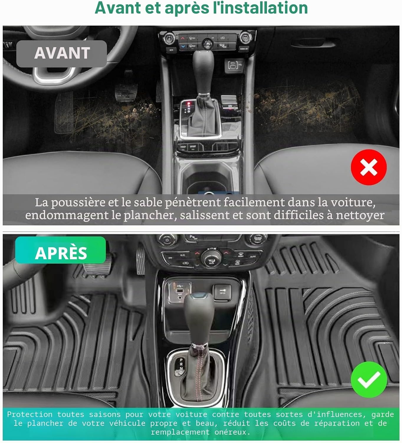 Tapis de sol 3D Jeep Compass II -53% de remise - Protection tous temps