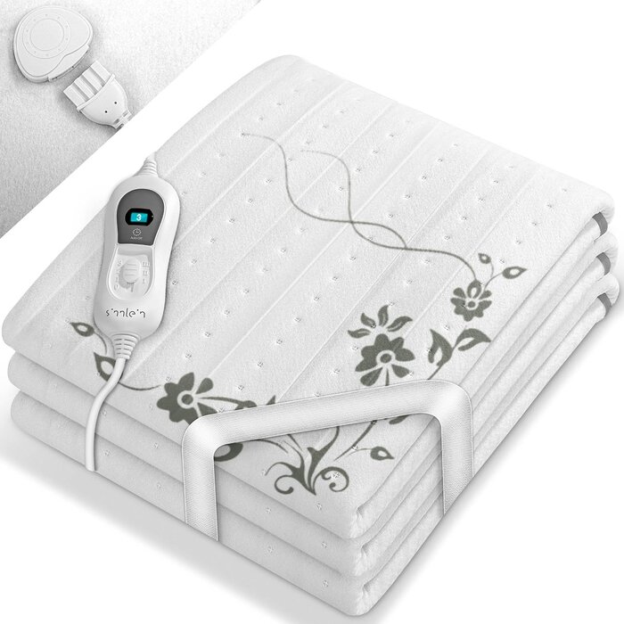 Couverture chauffante polaire 150x80 cm - 3 niveaux de chauffe - 28% de remise