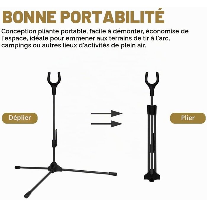 Support d'arc pliable en fibre de verre - Noir - 26% de remise